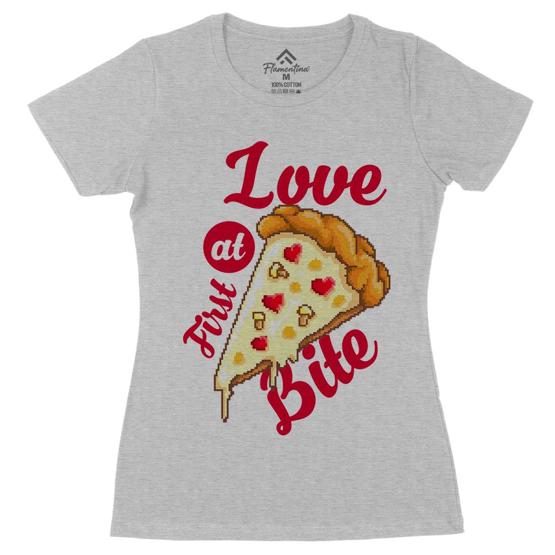 Love At First Bite Womens Organic Crew Neck T-Shirt Food B925