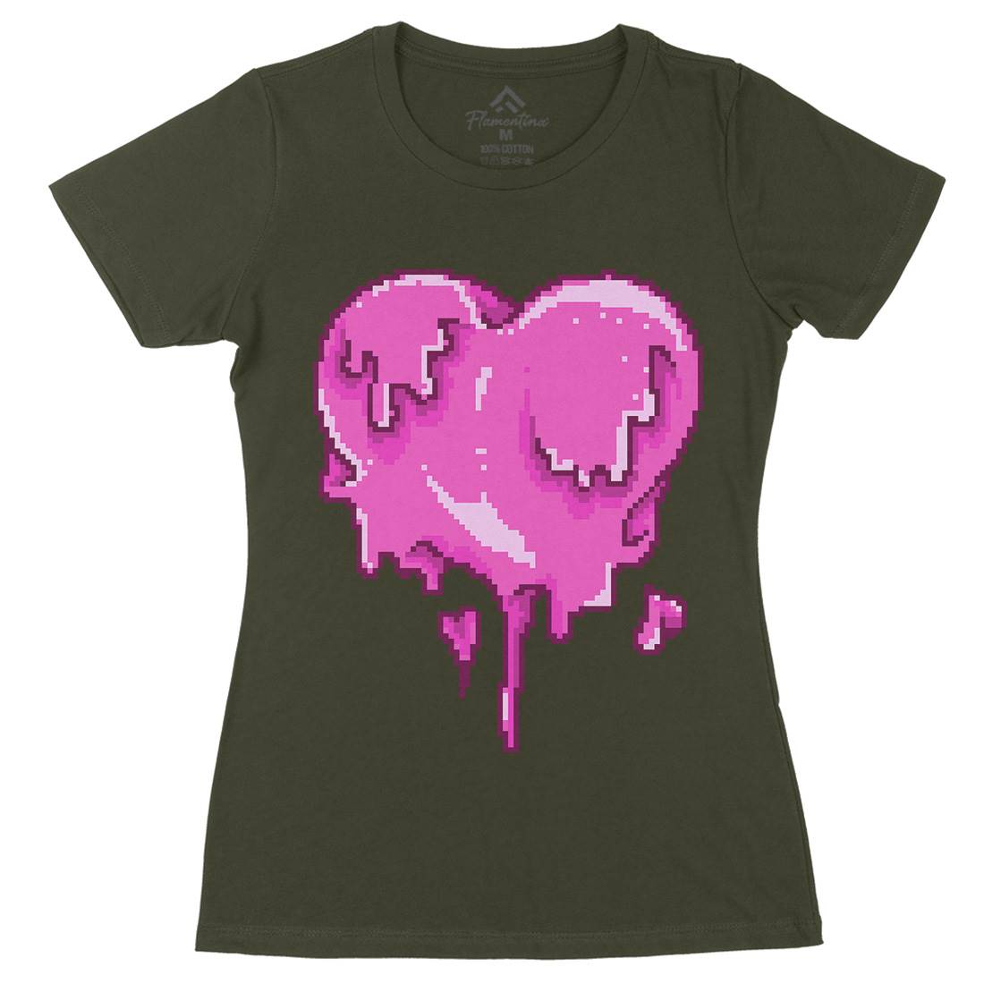Love Melt Womens Organic Crew Neck T-Shirt Retro B927