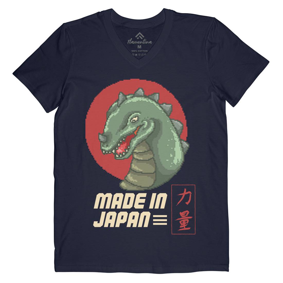 Made In Japan Mens Organic V-Neck T-Shirt Horror B928