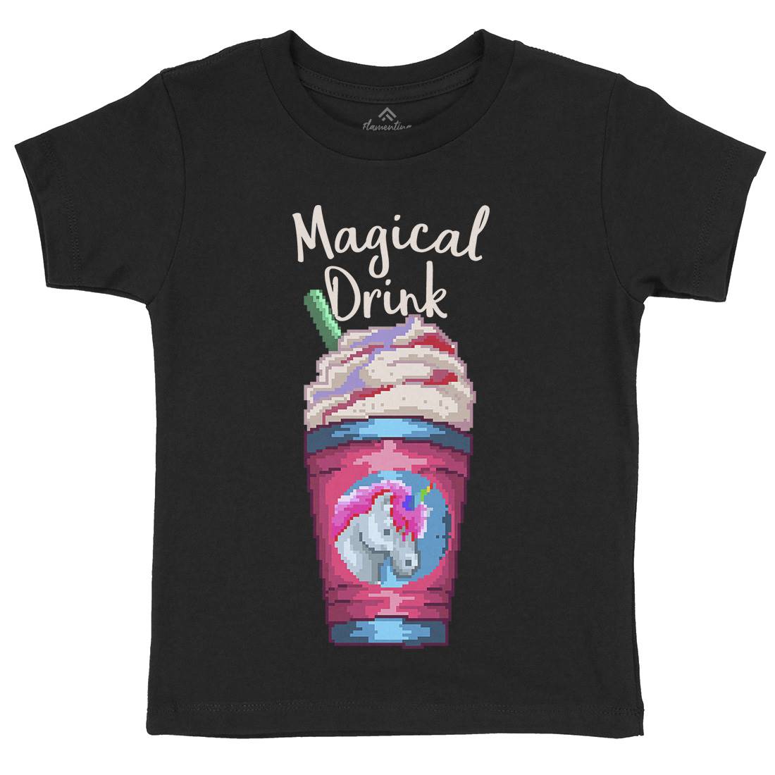 Magical Unicorn Drink Kids Organic Crew Neck T-Shirt Drinks B930