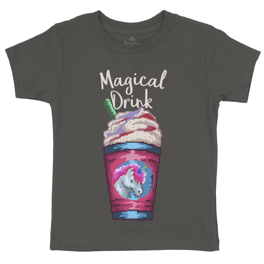 Magical Unicorn Drink Kids Crew Neck T-Shirt Drinks B930