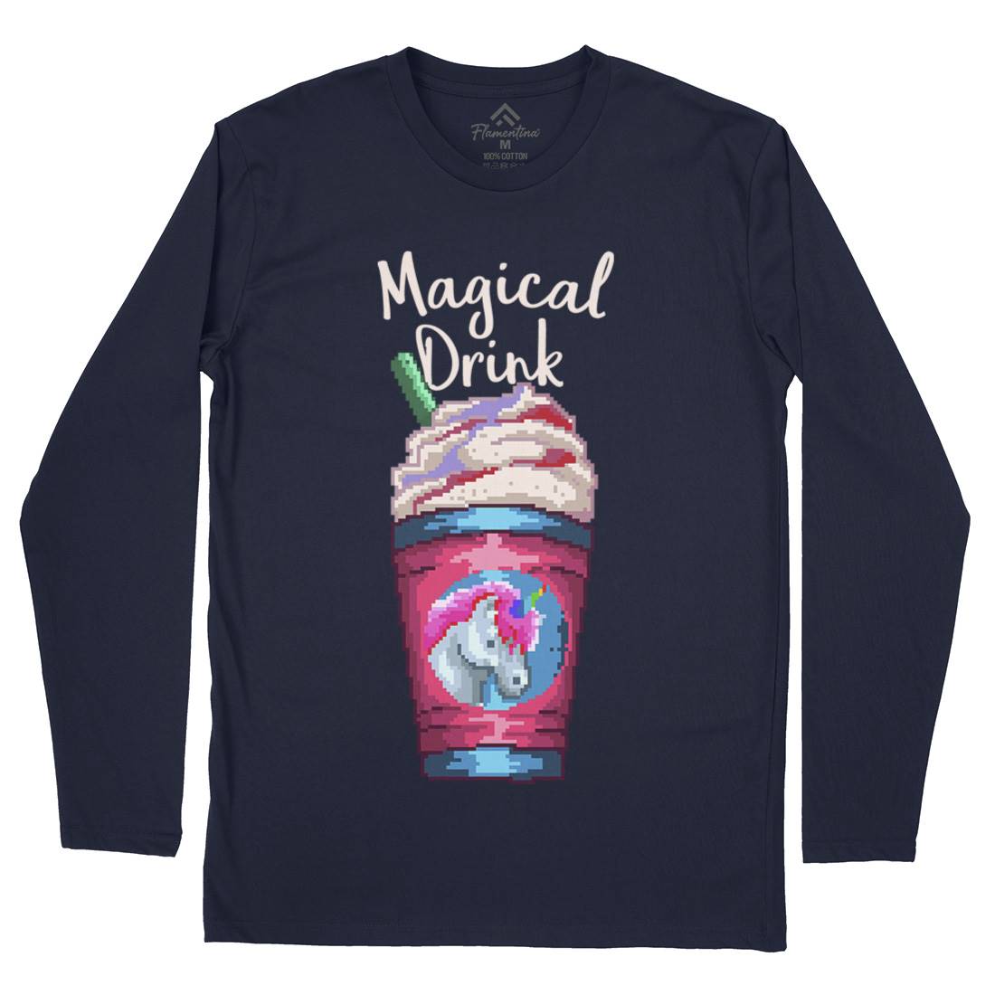 Magical Unicorn Drink Mens Long Sleeve T-Shirt Drinks B930