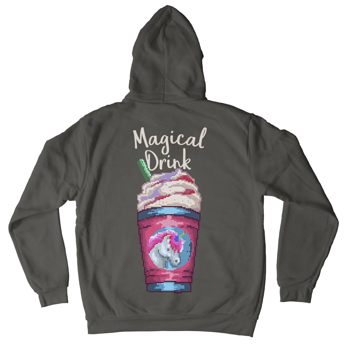 Magical Unicorn Drink Mens Hoodie With Pocket Drinks B930