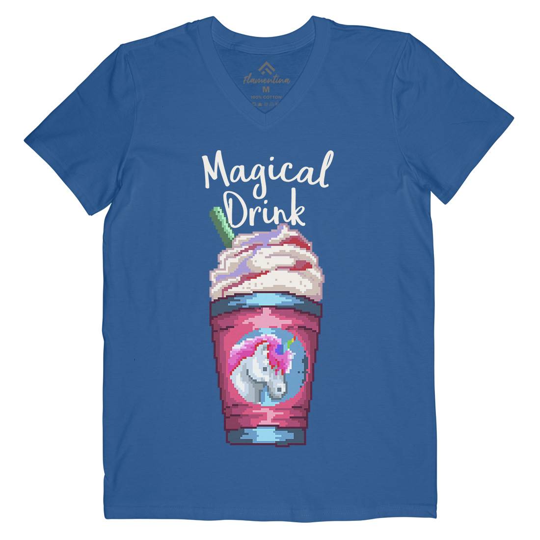Magical Unicorn Drink Mens V-Neck T-Shirt Drinks B930