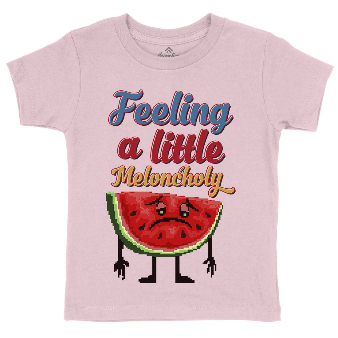 Meloncholy Food Puns Kids Organic Crew Neck T-Shirt Food B931
