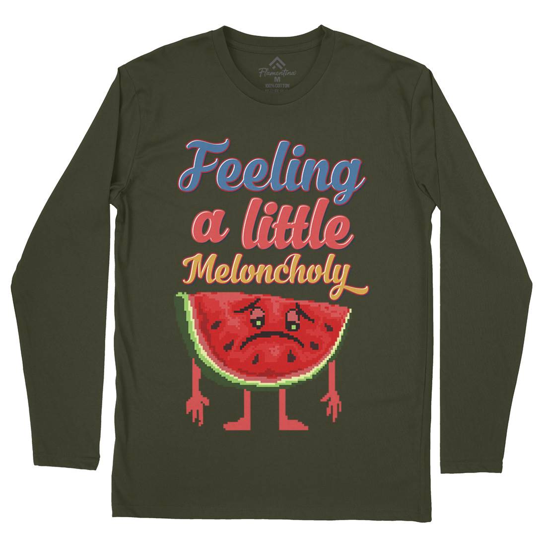 Meloncholy Food Puns Mens Long Sleeve T-Shirt Food B931