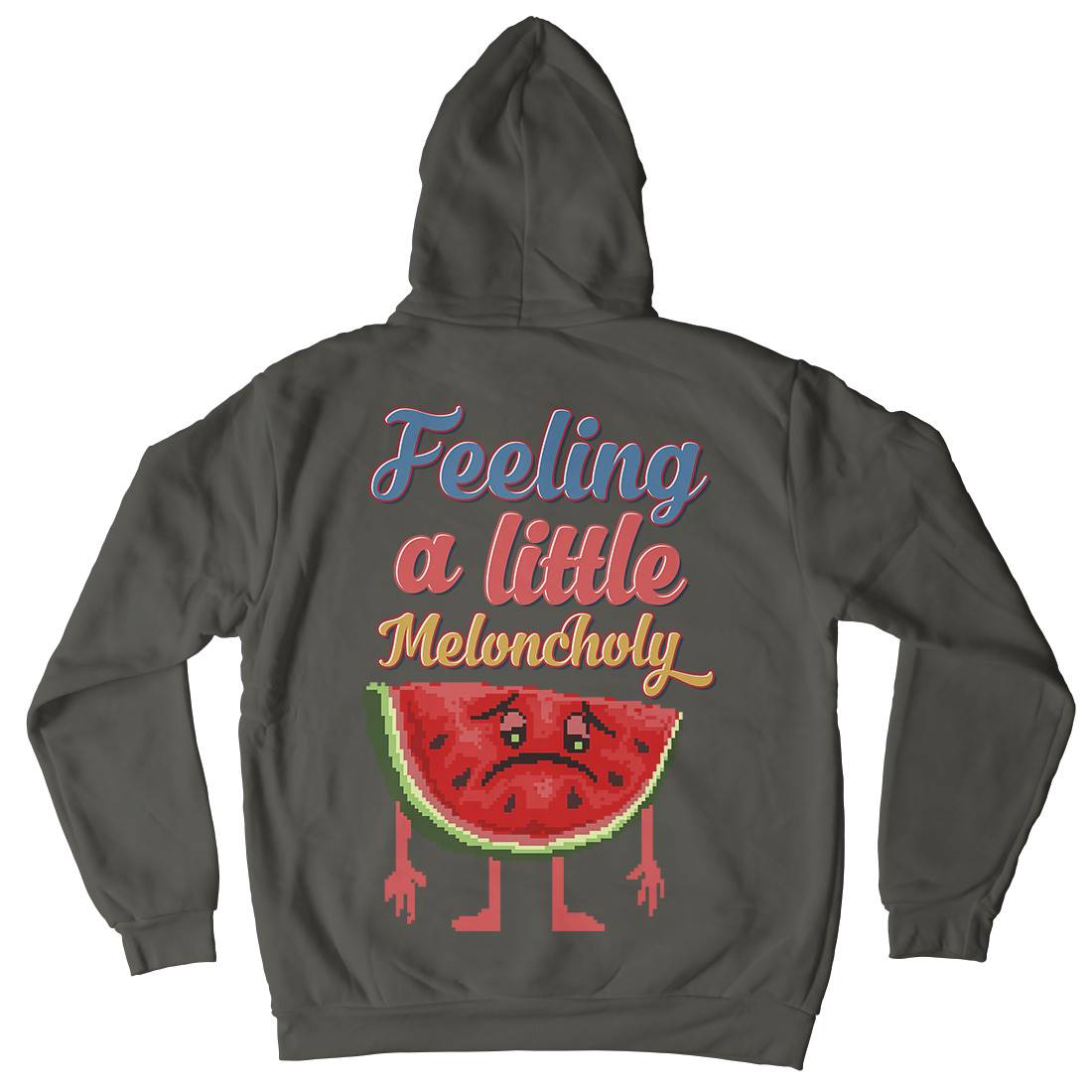 Meloncholy Food Puns Mens Hoodie With Pocket Food B931