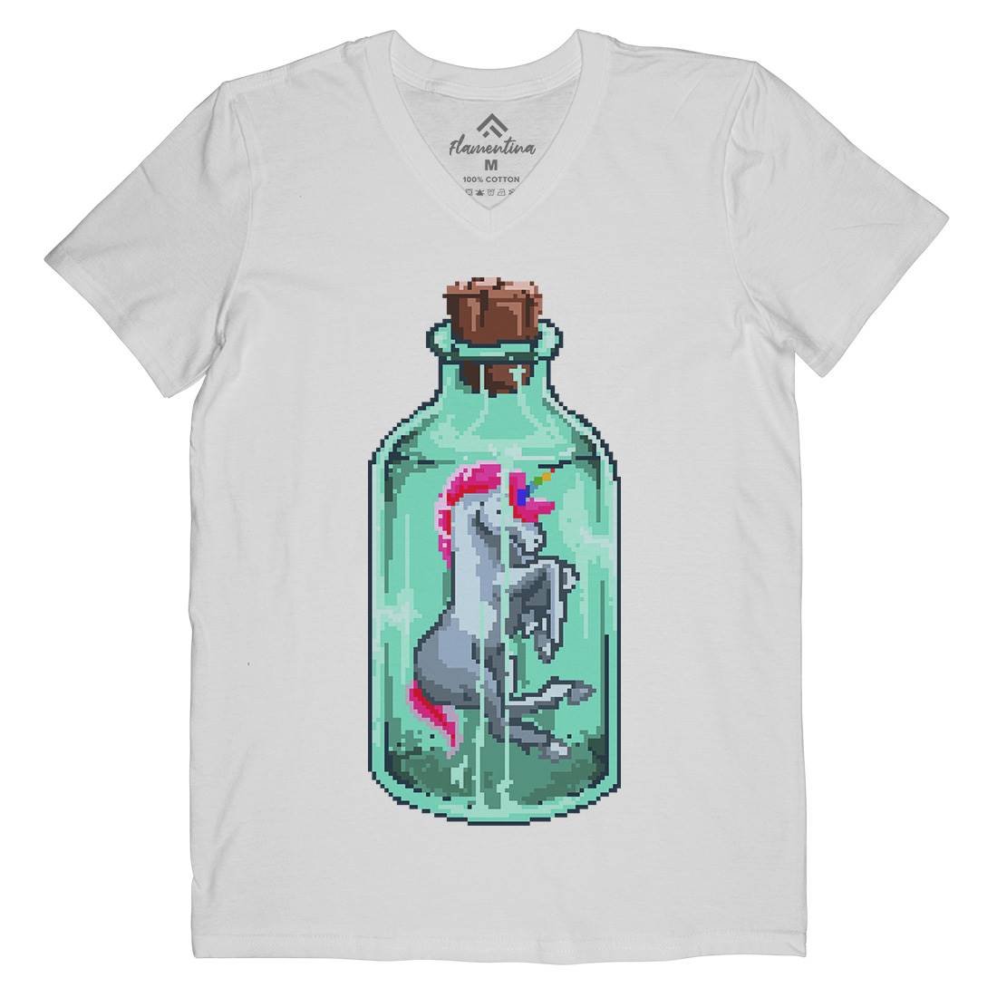 Mini Unicorn Mens Organic V-Neck T-Shirt Animals B932