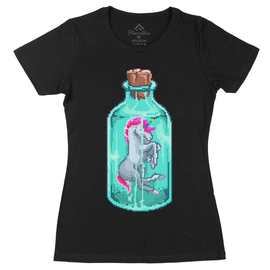 Mini Unicorn Womens Organic Crew Neck T-Shirt Animals B932
