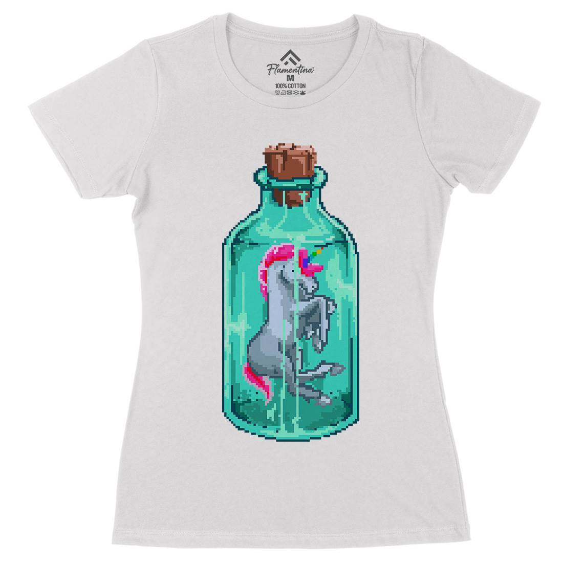 Mini Unicorn Womens Organic Crew Neck T-Shirt Animals B932