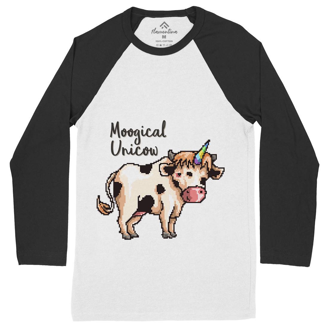 Moogical Unicow Mens Long Sleeve Baseball T-Shirt Animals B933