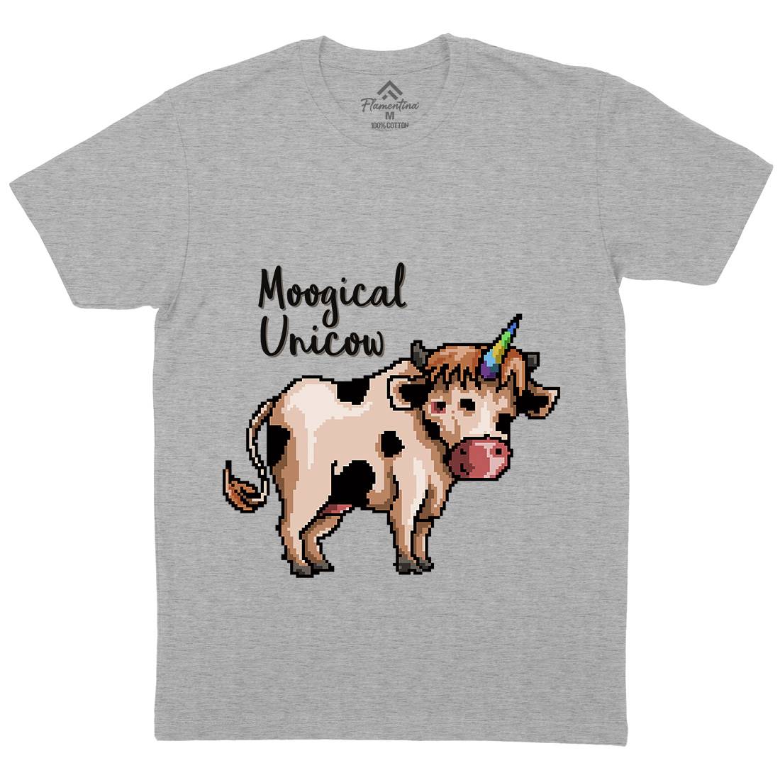 Moogical Unicow Mens Organic Crew Neck T-Shirt Animals B933