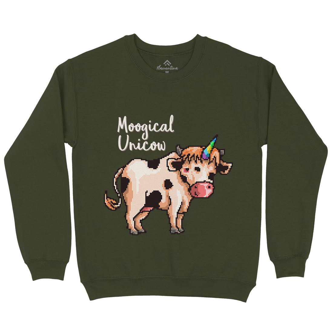 Moogical Unicow Mens Crew Neck Sweatshirt Animals B933