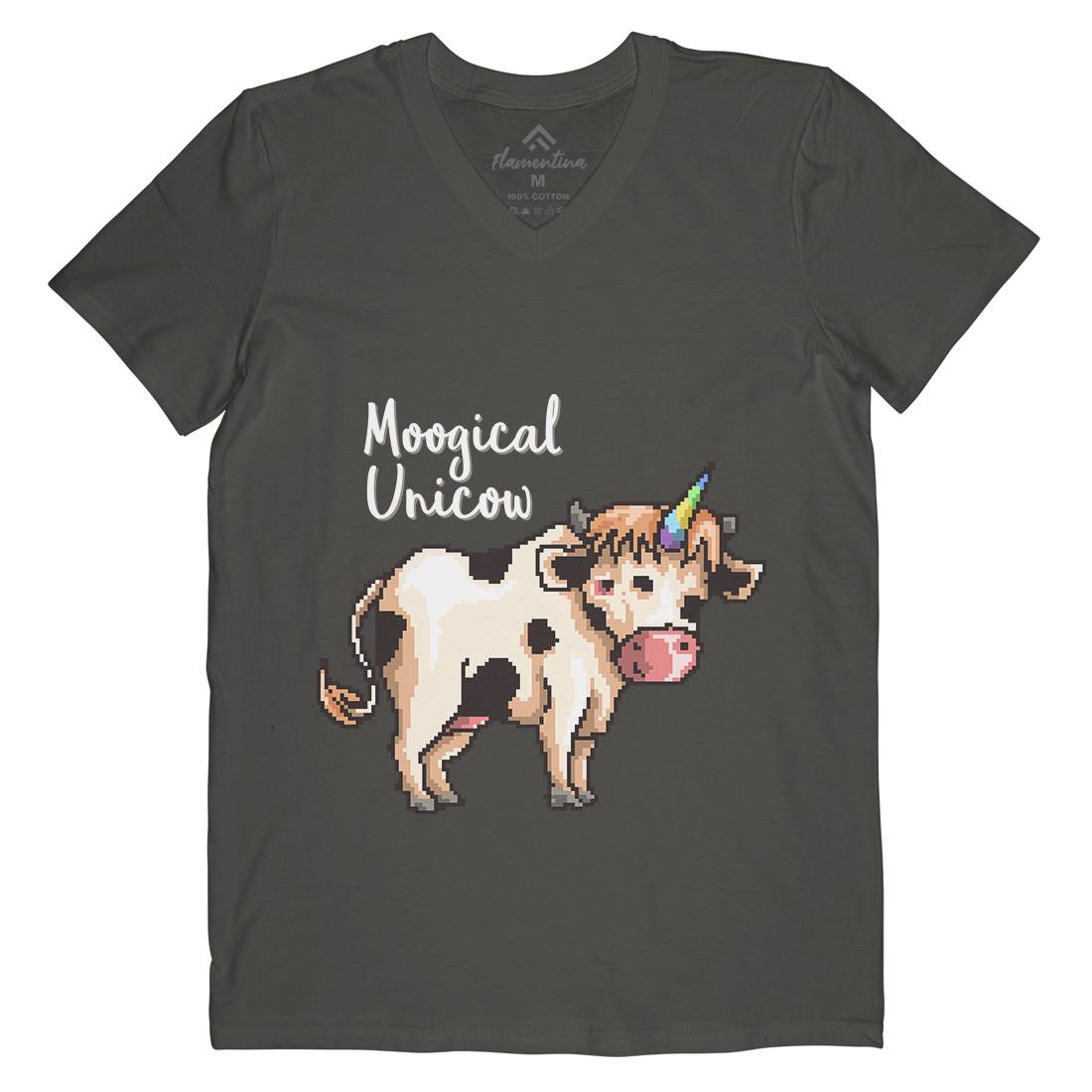 Moogical Unicow Mens V-Neck T-Shirt Animals B933