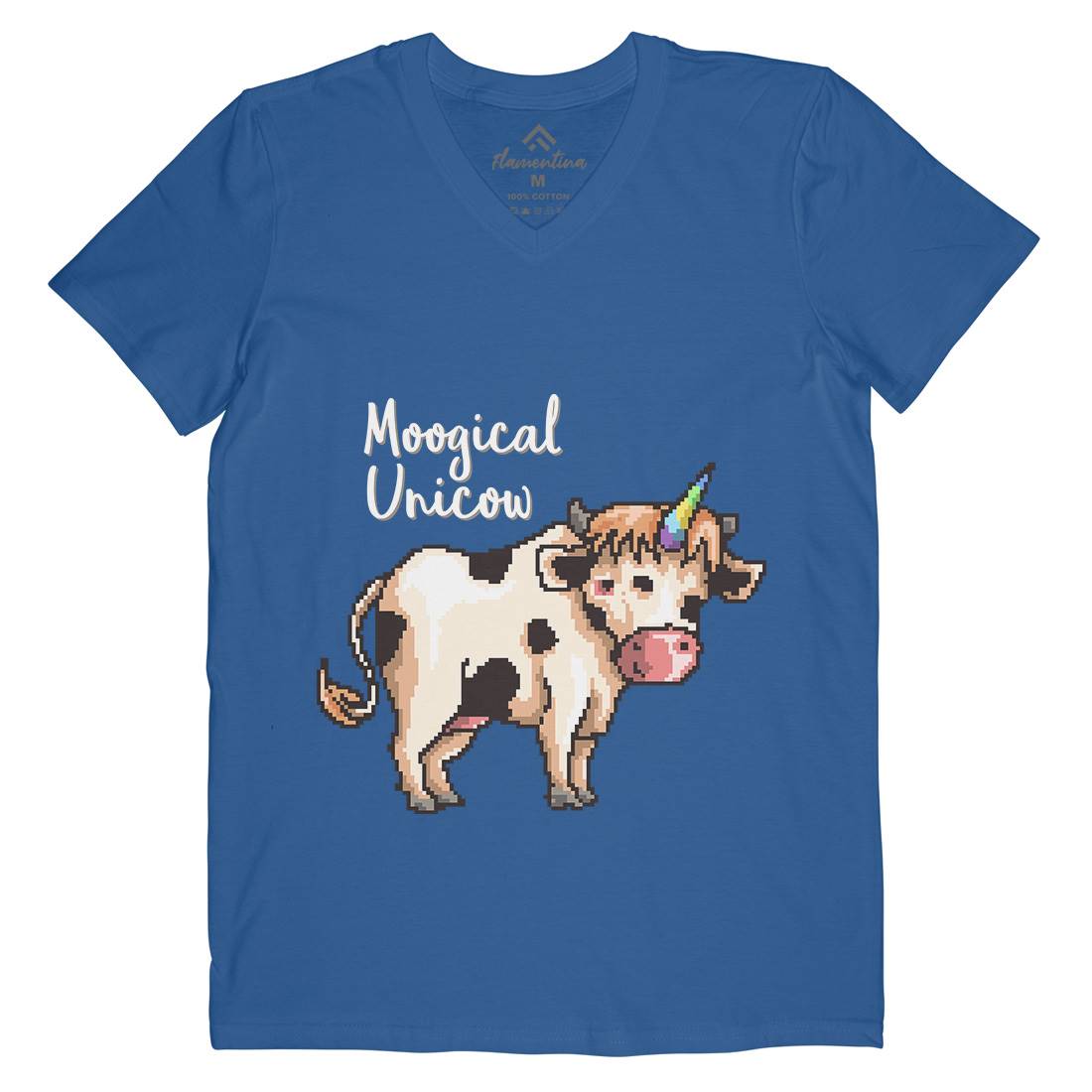 Moogical Unicow Mens V-Neck T-Shirt Animals B933