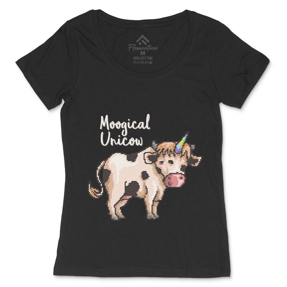 Moogical Unicow Womens Scoop Neck T-Shirt Animals B933