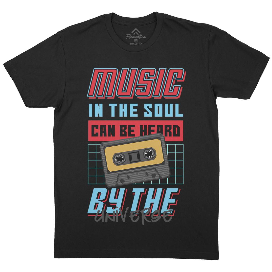 In The Soul Can Be Heard By The Universe Mens Organic Crew Neck T-Shirt Music B935