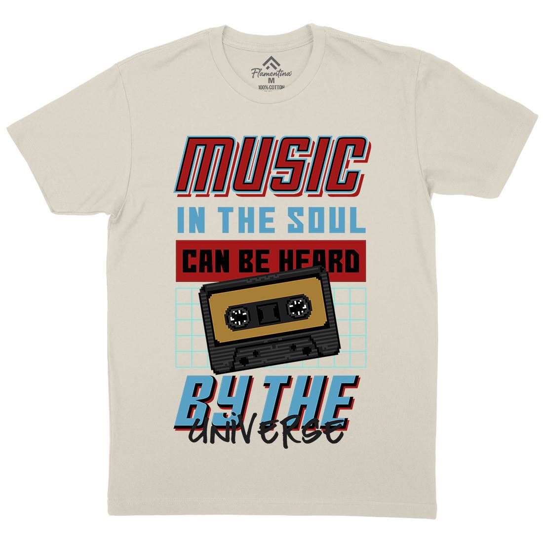 In The Soul Can Be Heard By The Universe Mens Organic Crew Neck T-Shirt Music B935
