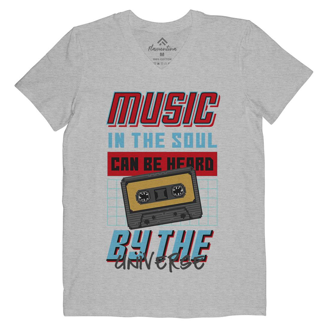 In The Soul Can Be Heard By The Universe Mens V-Neck T-Shirt Music B935