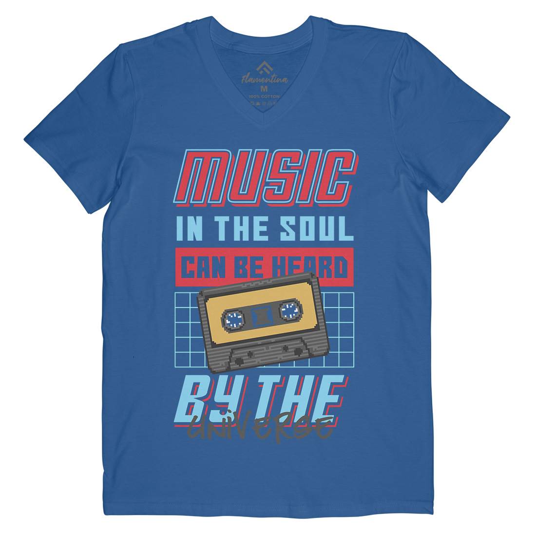 In The Soul Can Be Heard By The Universe Mens V-Neck T-Shirt Music B935