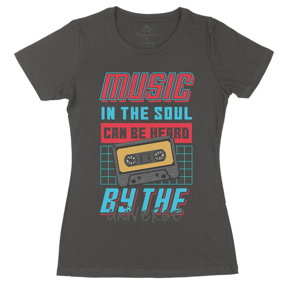 In The Soul Can Be Heard By The Universe Womens Organic Crew Neck T-Shirt Music B935