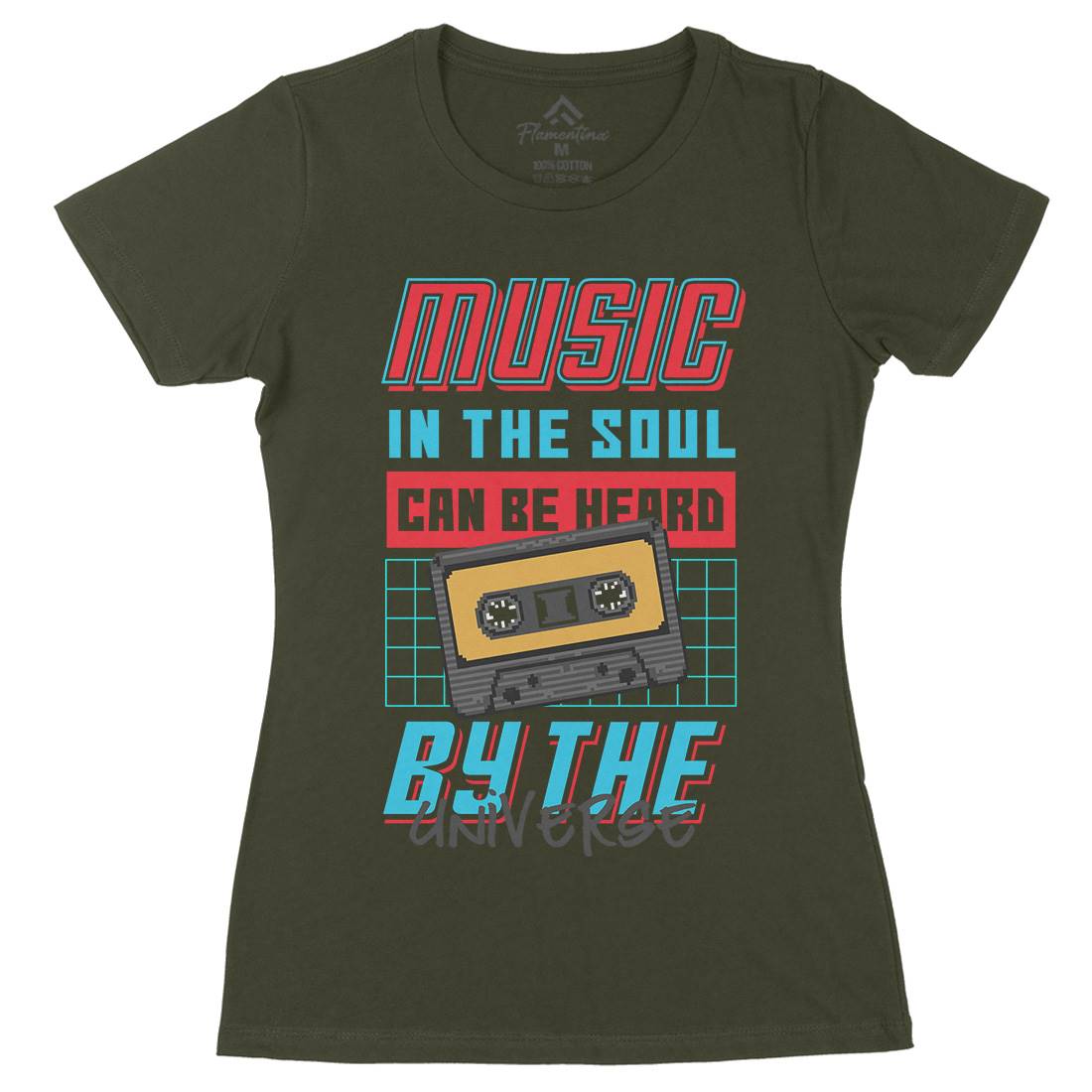 In The Soul Can Be Heard By The Universe Womens Organic Crew Neck T-Shirt Music B935
