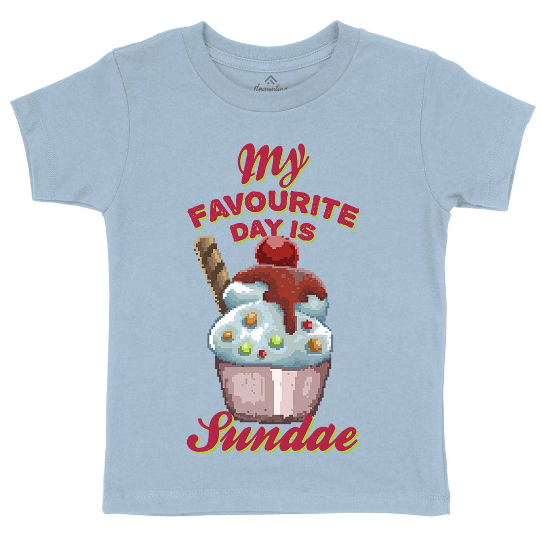 My Favourite Day Is Sundae Kids Crew Neck T-Shirt Food B936