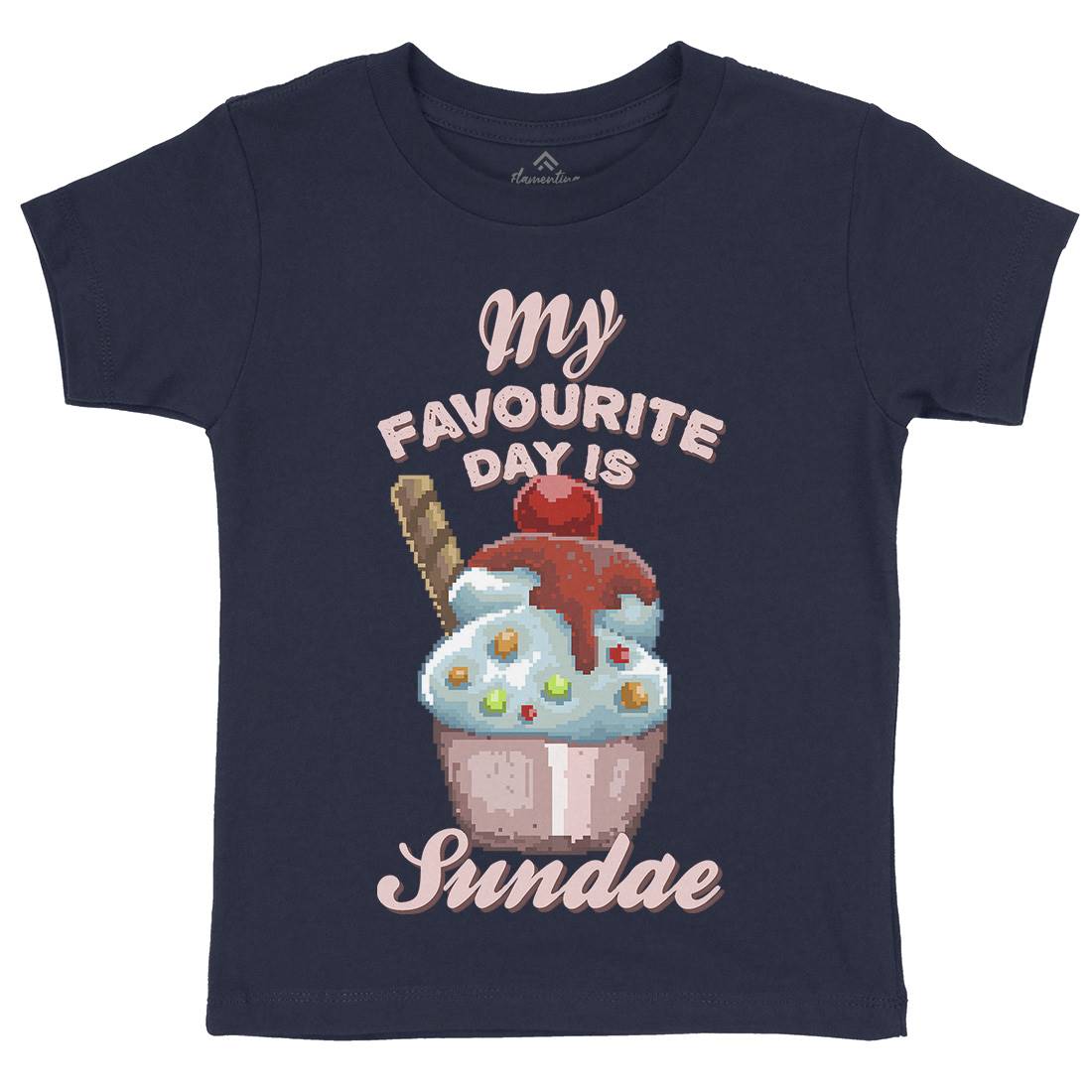 My Favourite Day Is Sundae Kids Organic Crew Neck T-Shirt Food B936