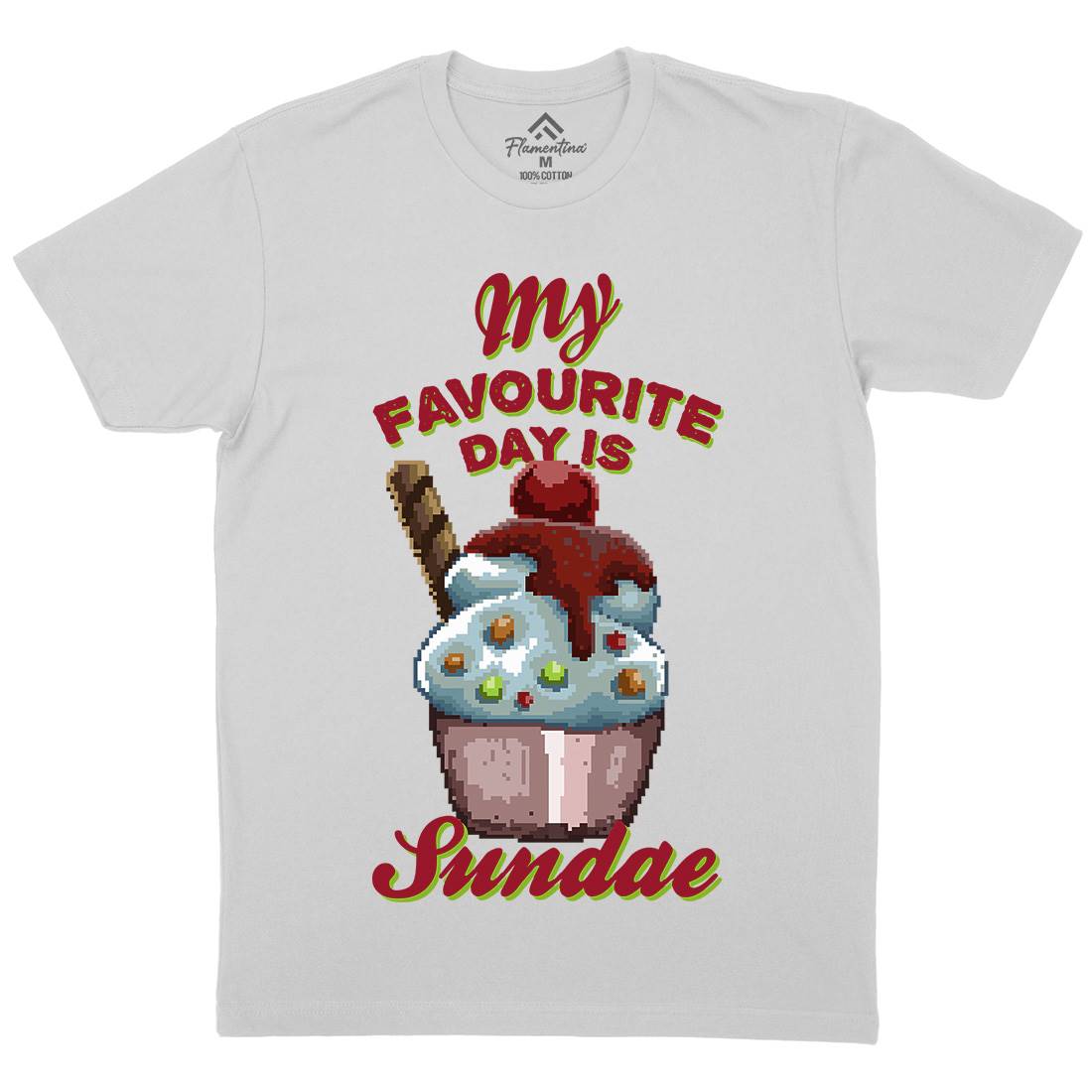 My Favourite Day Is Sundae Mens Crew Neck T-Shirt Food B936