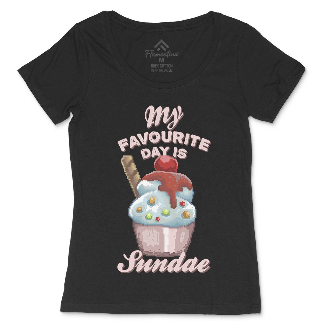My Favourite Day Is Sundae Womens Scoop Neck T-Shirt Food B936