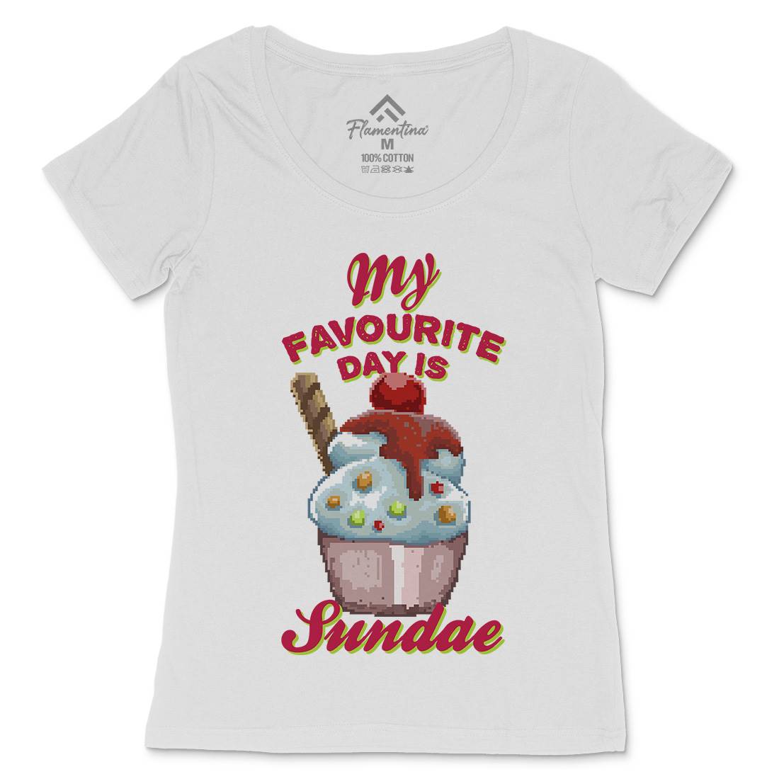 My Favourite Day Is Sundae Womens Scoop Neck T-Shirt Food B936