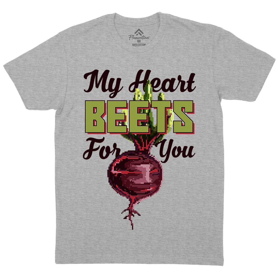 My Heart Beets For You Mens Organic Crew Neck T-Shirt Food B937