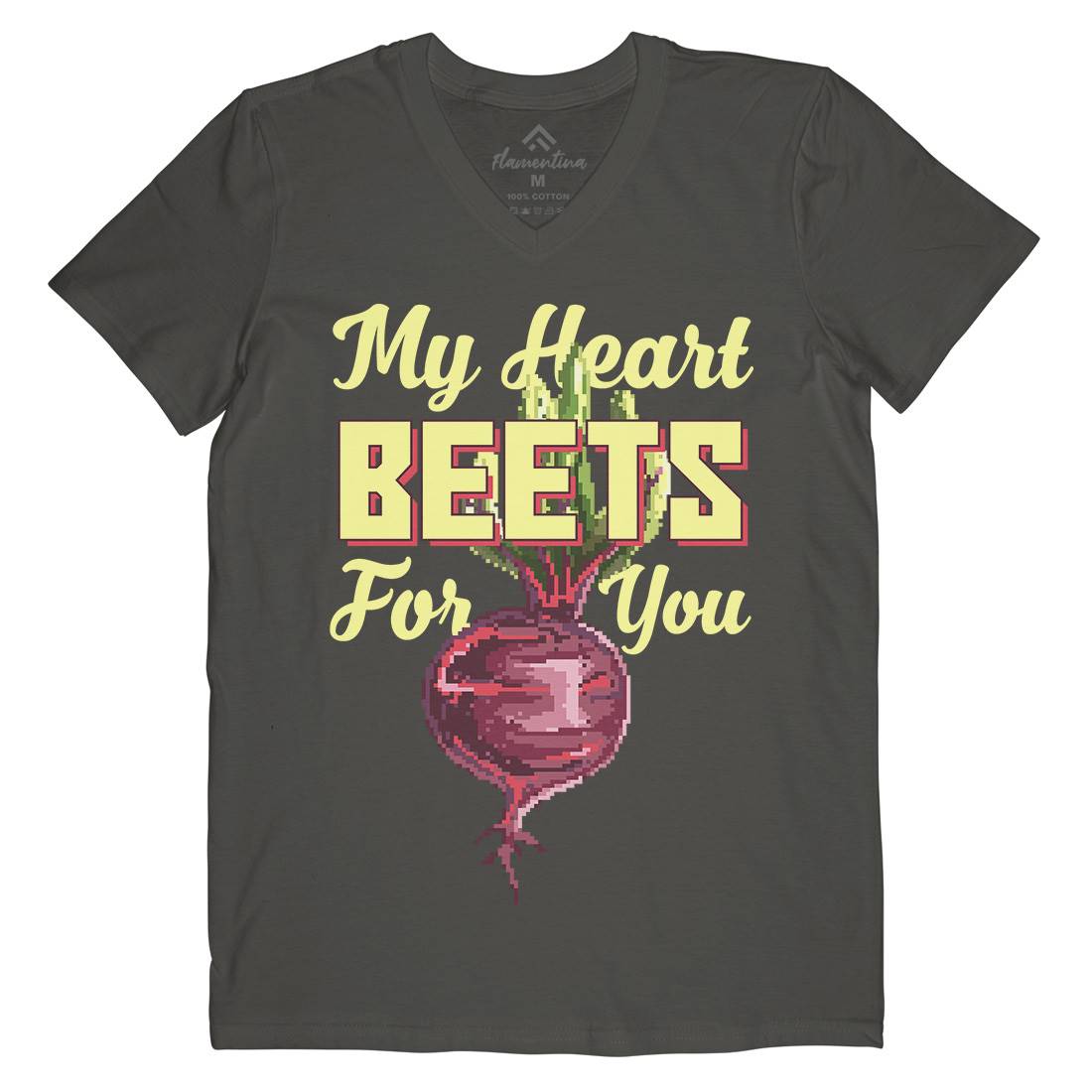 My Heart Beets For You Mens V-Neck T-Shirt Food B937