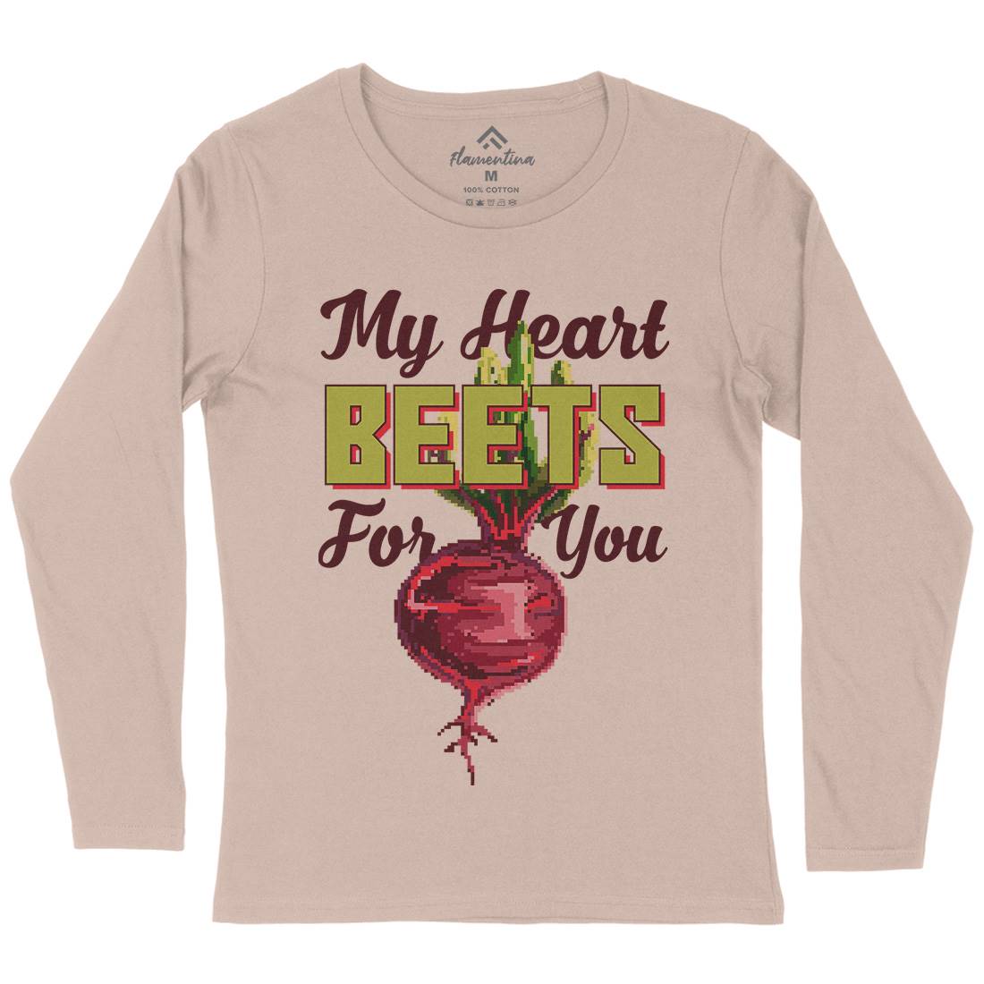 My Heart Beets For You Womens Long Sleeve T-Shirt Food B937