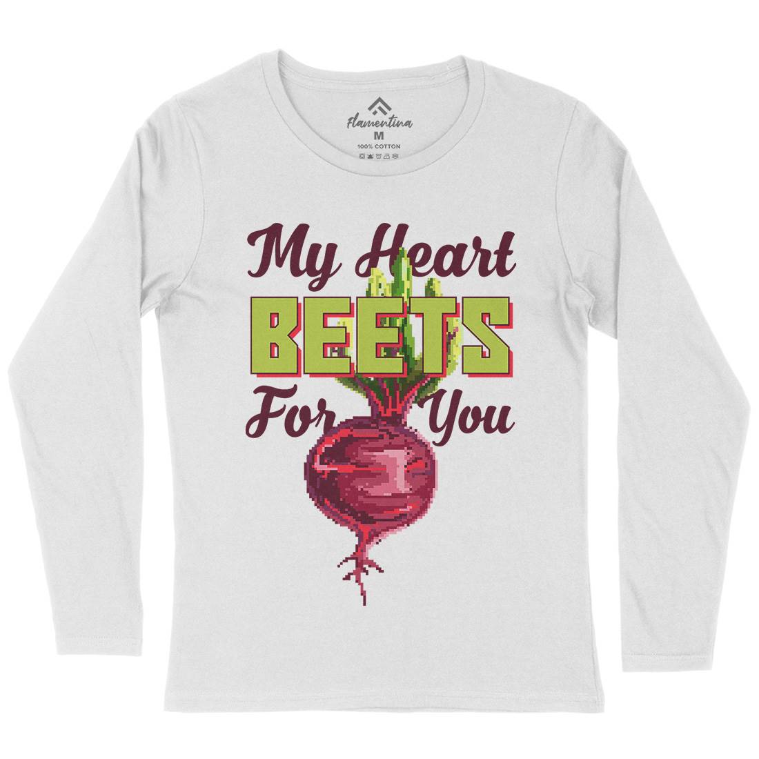 My Heart Beets For You Womens Long Sleeve T-Shirt Food B937