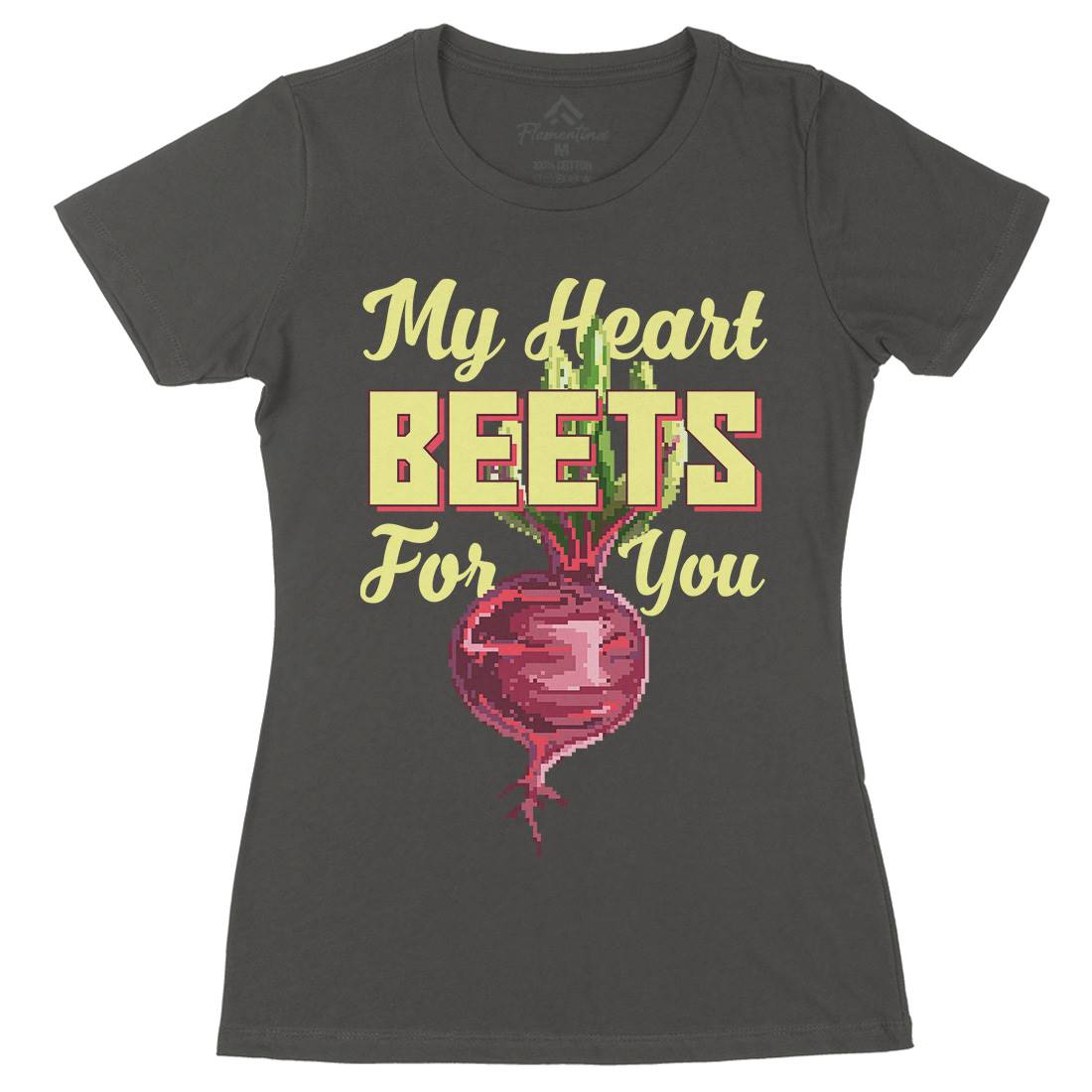 My Heart Beets For You Womens Organic Crew Neck T-Shirt Food B937