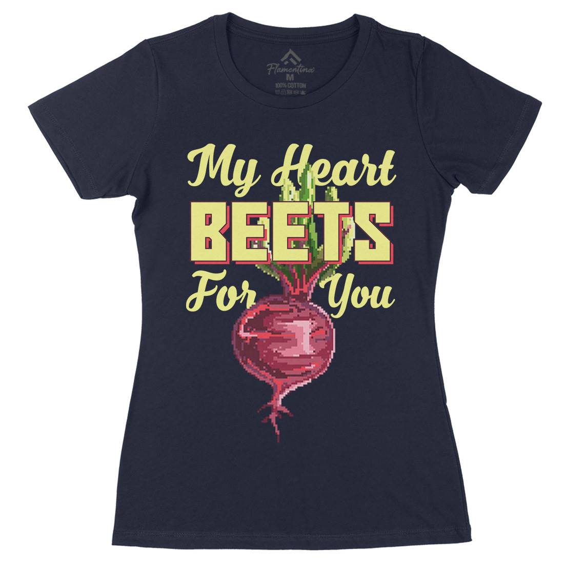 My Heart Beets For You Womens Organic Crew Neck T-Shirt Food B937