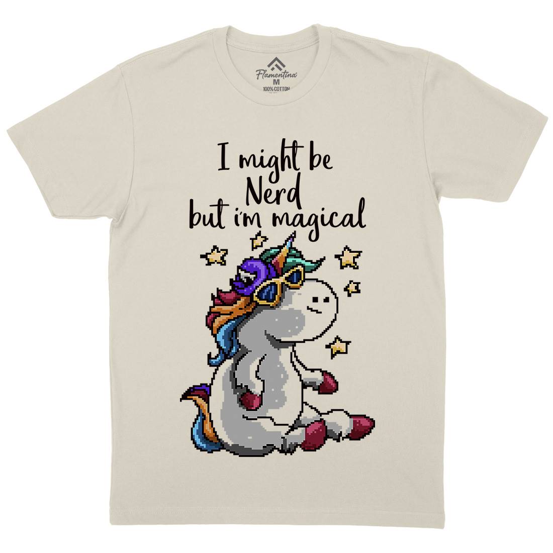 Nerd And Magical Mens Organic Crew Neck T-Shirt Retro B938