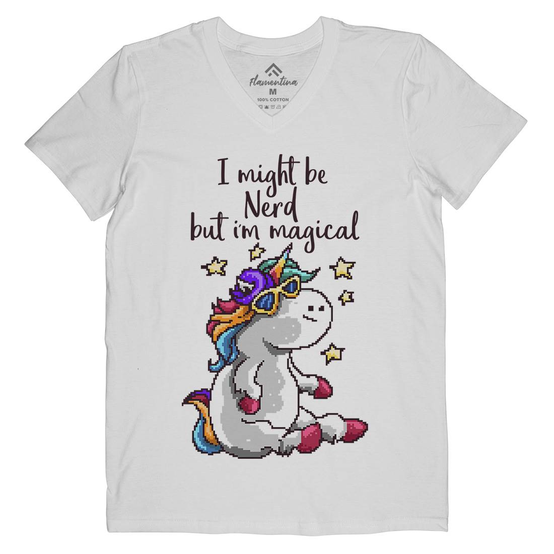 Nerd And Magical Mens V-Neck T-Shirt Retro B938