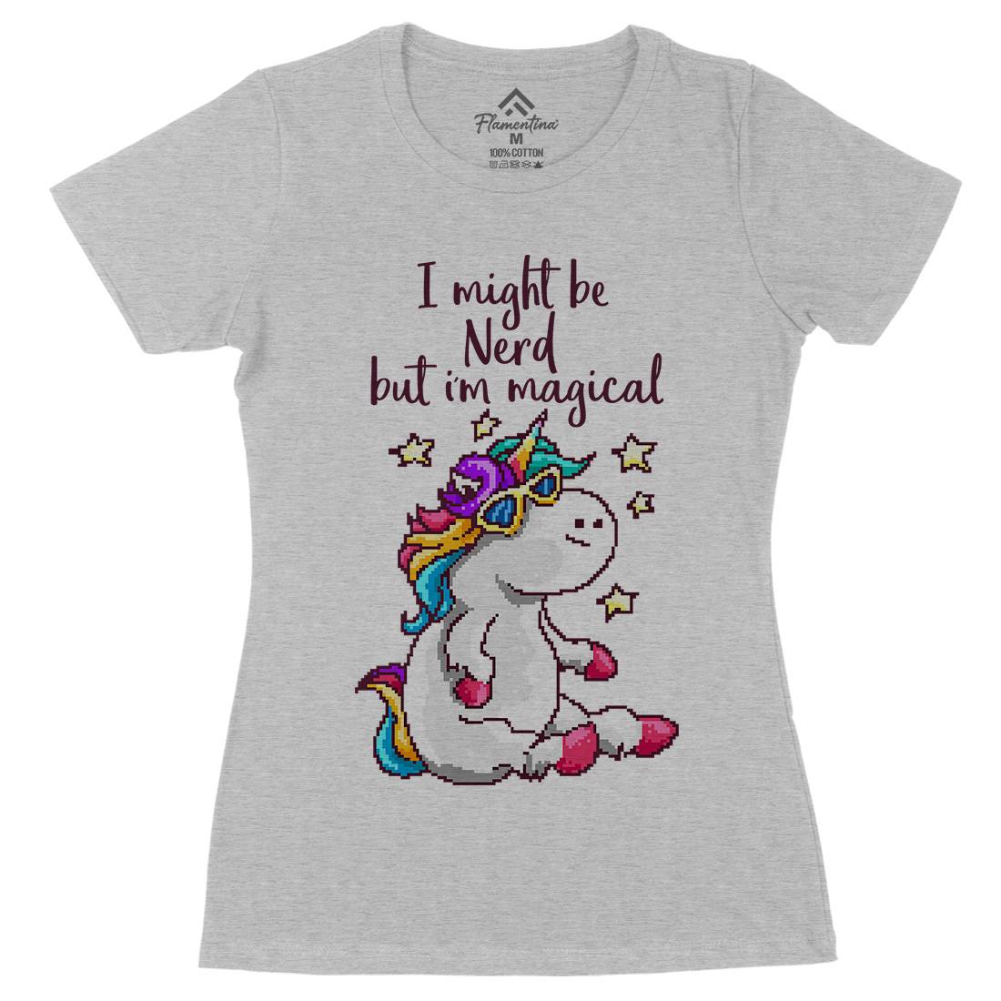 Nerd And Magical Womens Organic Crew Neck T-Shirt Retro B938