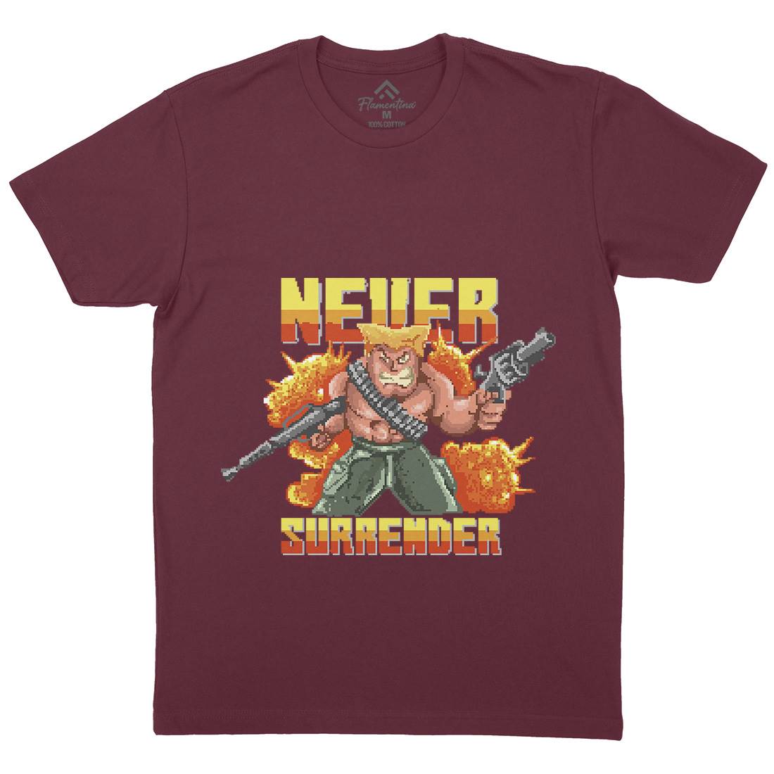 Never Surrender Mens Crew Neck T-Shirt Army B939
