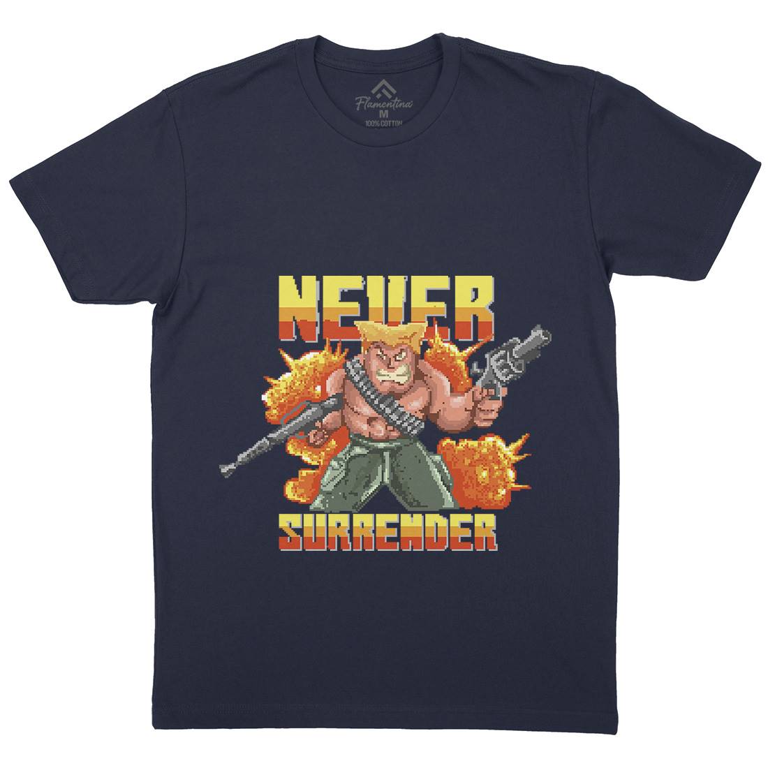 Never Surrender Mens Crew Neck T-Shirt Army B939