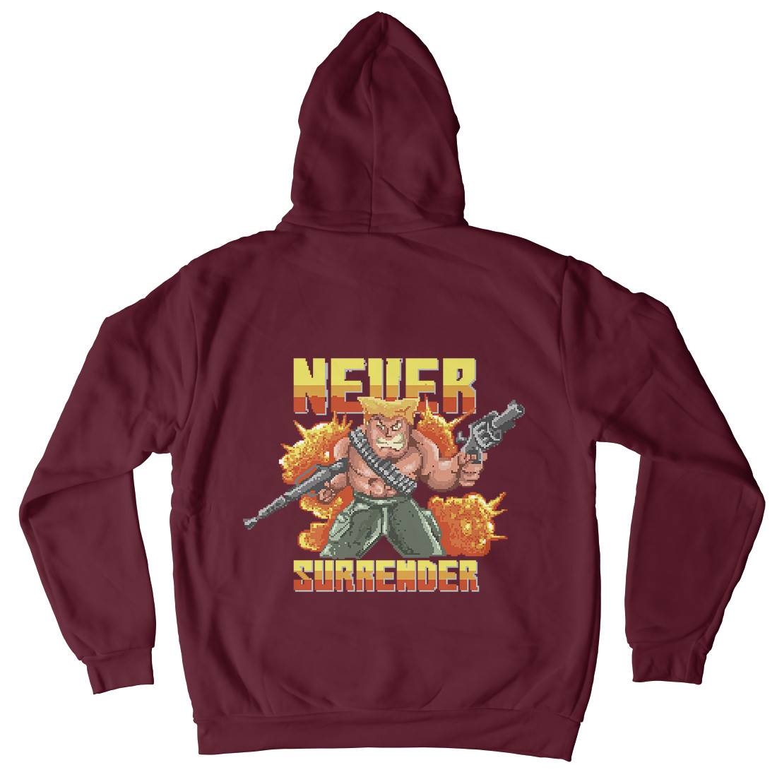 Never Surrender Mens Hoodie With Pocket Army B939