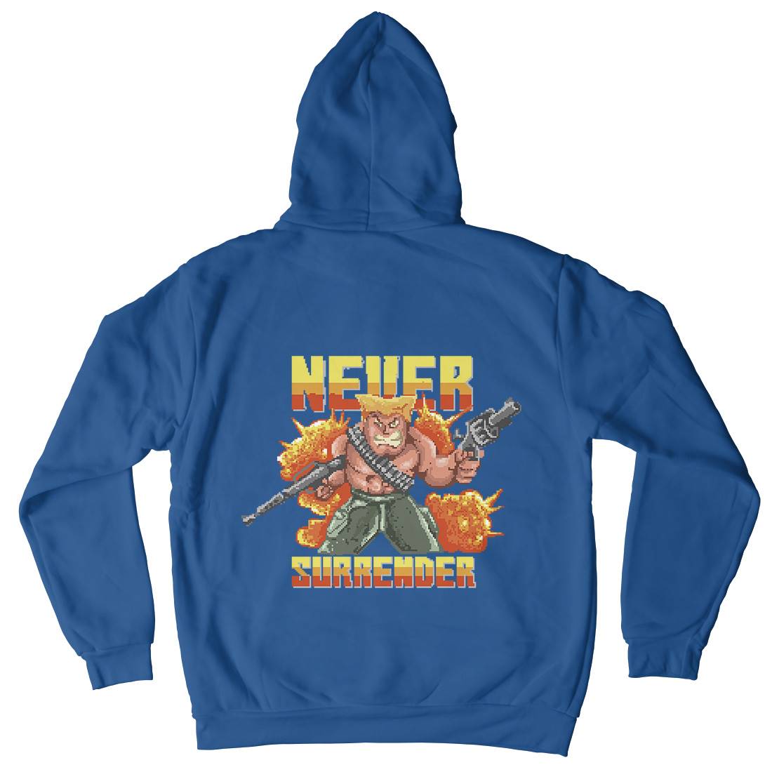 Never Surrender Mens Hoodie With Pocket Army B939