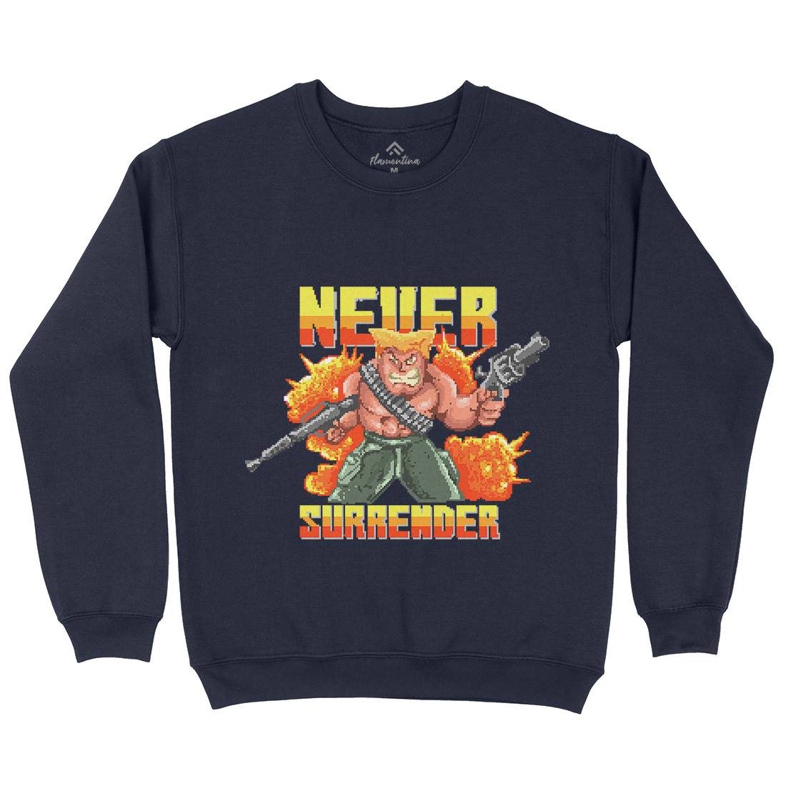 Never Surrender Mens Crew Neck Sweatshirt Army B939