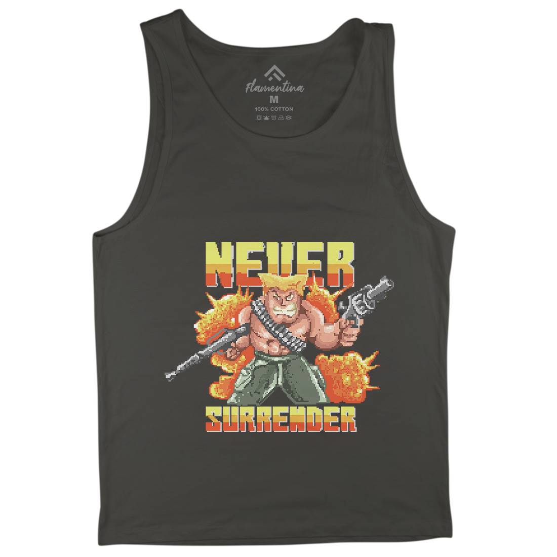 Never Surrender Mens Tank Top Vest Army B939