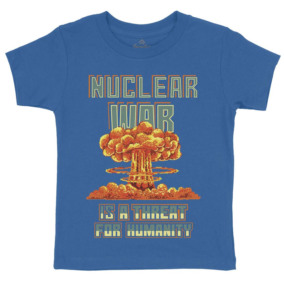 Nuclear War Is A Threat For Humanity Kids Crew Neck T-Shirt Army B941