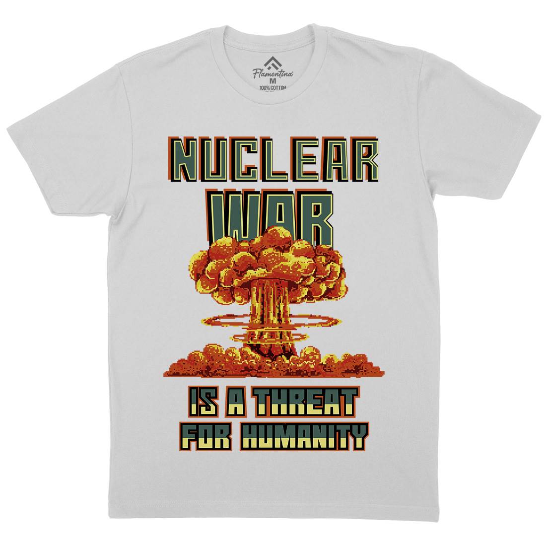 Nuclear War Is A Threat For Humanity Mens Crew Neck T-Shirt Army B941