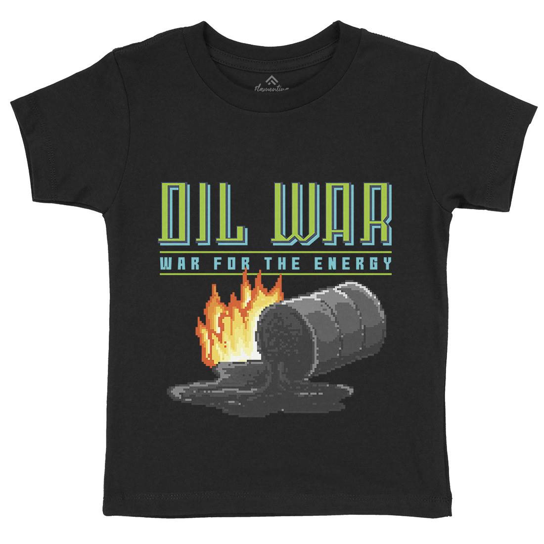 Oil War Kids Crew Neck T-Shirt Army B942