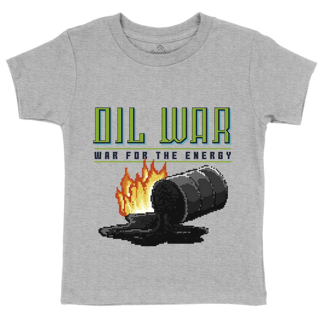 Oil War Kids Crew Neck T-Shirt Army B942